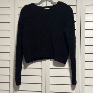 FOREVER 21 fuzzy fluff block sweater